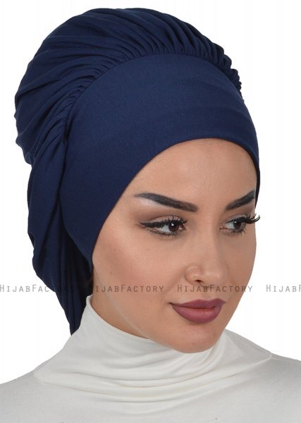 Isabella - Marineblauw Katoen Turban - Ayse Turban