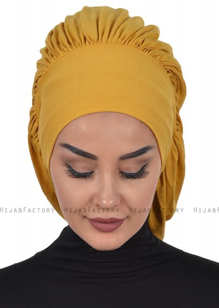 Isabella - Mosterd Katoen Turban - Ayse Turban