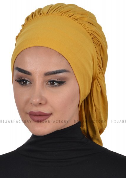 Isabella - Mosterd Katoen Turban - Ayse Turban