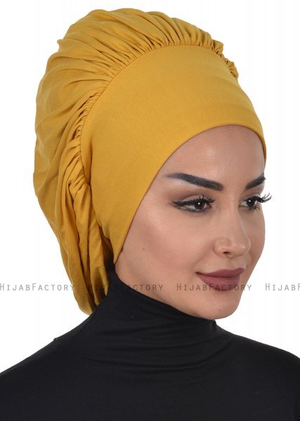 Isabella - Mosterd Katoen Turban - Ayse Turban