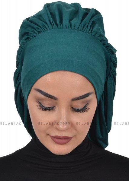 Isabella - Donkergroen Katoen Turban - Ayse Turban