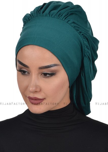 Isabella - Donkergroen Katoen Turban - Ayse Turban
