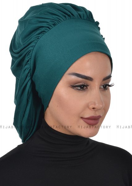 Isabella - Donkergroen Katoen Turban - Ayse Turban