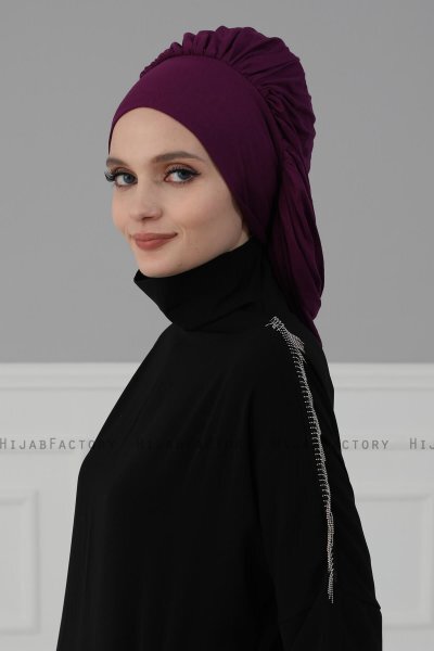 Isabella - Purper Katoen Turban - Ayse Turban