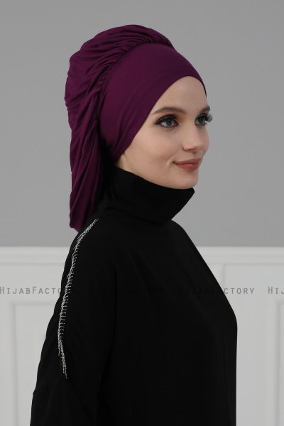 Isabella - Purper Katoen Turban - Ayse Turban