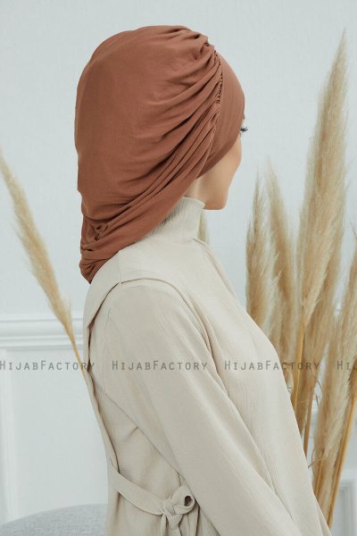 Isabella - Caramel Katoen Turban