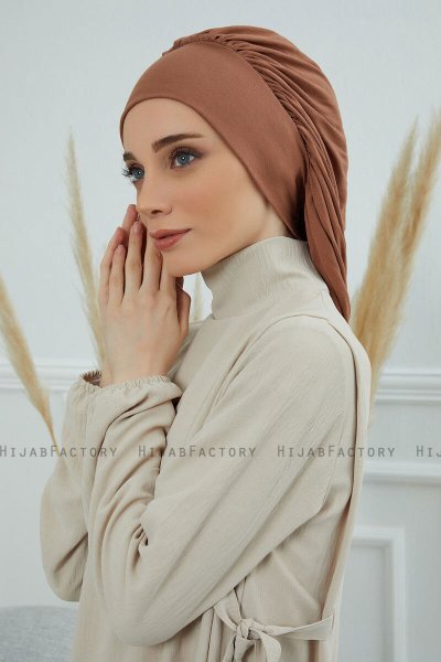 Isabella - Caramel Katoen Turban