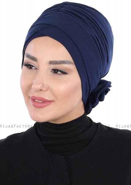 Elisabeth - Marineblauw Katoen Turban