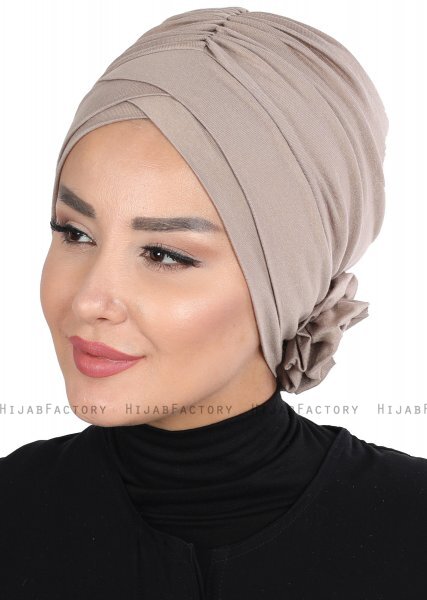 Elisabeth - Taupe Katoen Turban