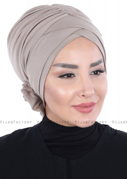 Elisabeth - Taupe Katoen Turban