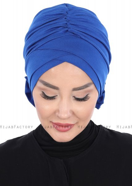Elisabeth - Blauw Katoen Turban