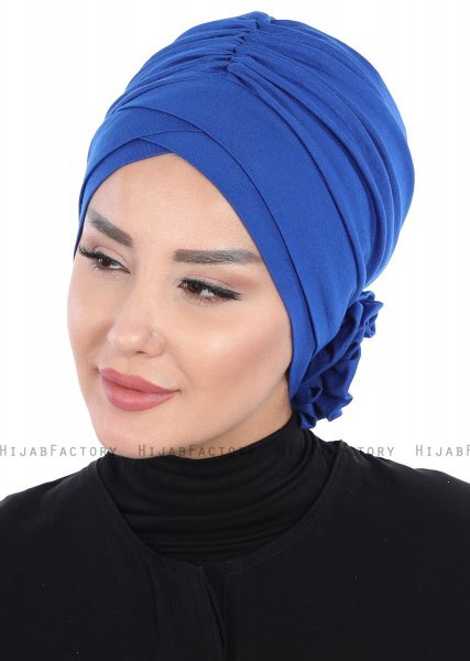 Elisabeth - Blauw Katoen Turban