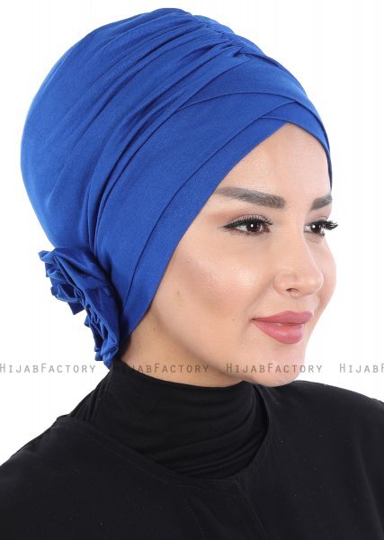 Elisabeth - Blauw Katoen Turban