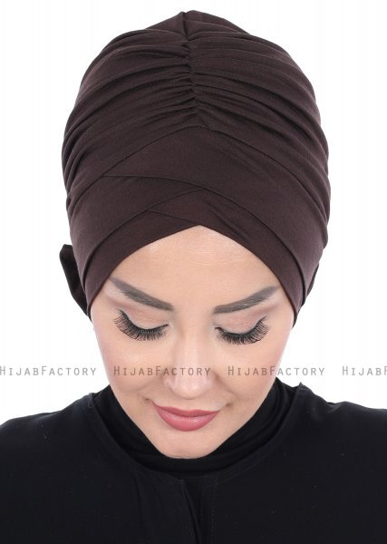 Elisabeth - Bruin Katoen Turban