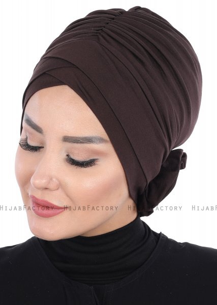 Elisabeth - Bruin Katoen Turban