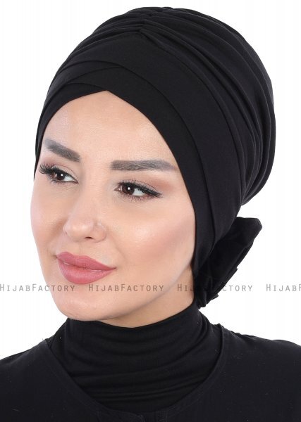 Elisabeth - Zwart Katoen Turban
