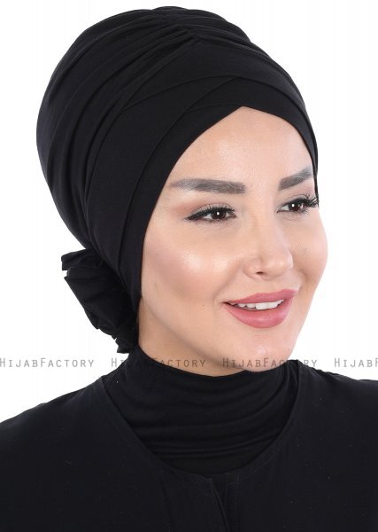 Elisabeth - Zwart Katoen Turban