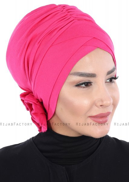 Elisabeth - Fuchsia Katoen Turban