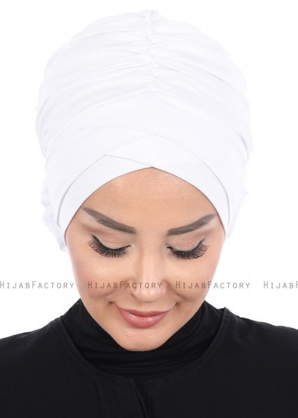 Elisabeth - Wit Katoen Turban