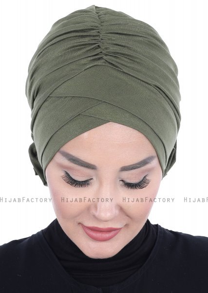Elisabeth - Khaki Katoen Turban