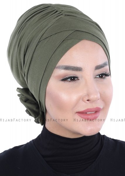 Elisabeth - Khaki Katoen Turban