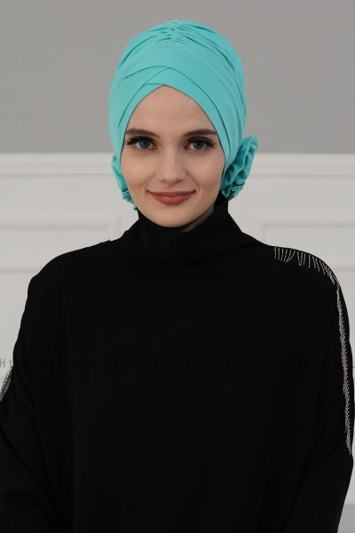 Elisabeth - Turkoois Katoen Turban