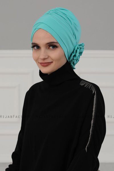 Elisabeth - Turkoois Katoen Turban