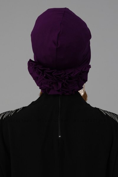 Elisabeth - Purper Katoen Turban
