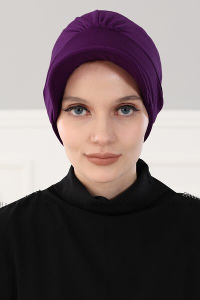 Sandra - Purper Katoen Turban - Ayse Turban