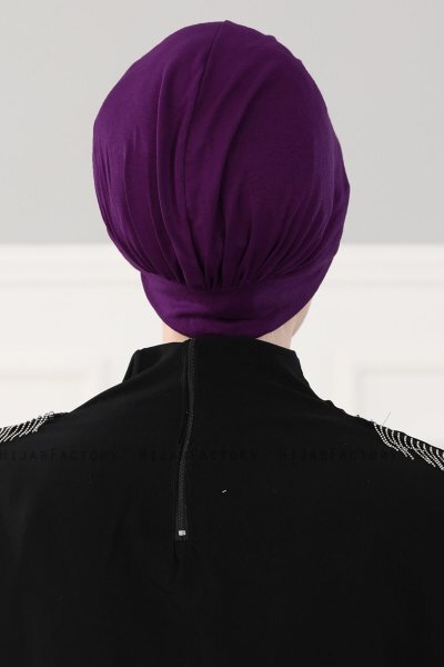 Sandra - Purper Katoen Turban - Ayse Turban