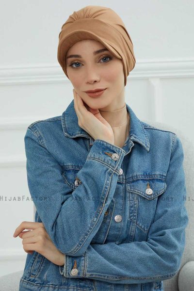 Sandra - Lichtbruin Katoen Turban