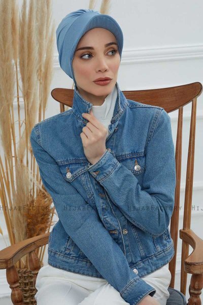 Sandra - Sky Blue Katoen Turban