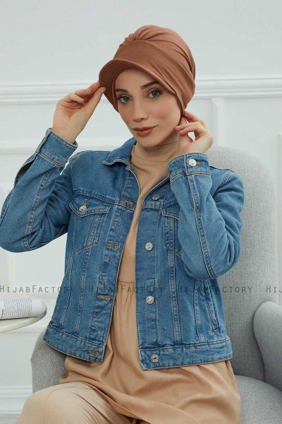 Sandra - Caramel Katoen Turban