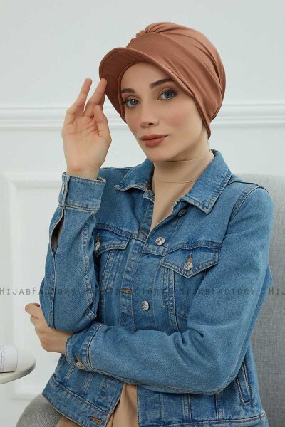 Sandra - Caramel Katoen Turban