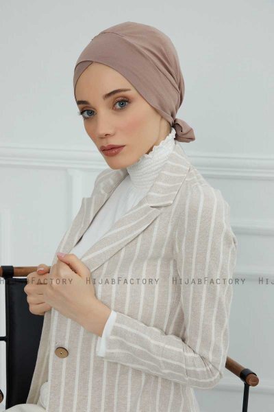 Ellie - Taupe Katoen Turban