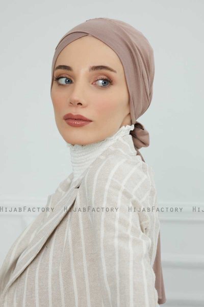 Ellie - Taupe Katoen Turban