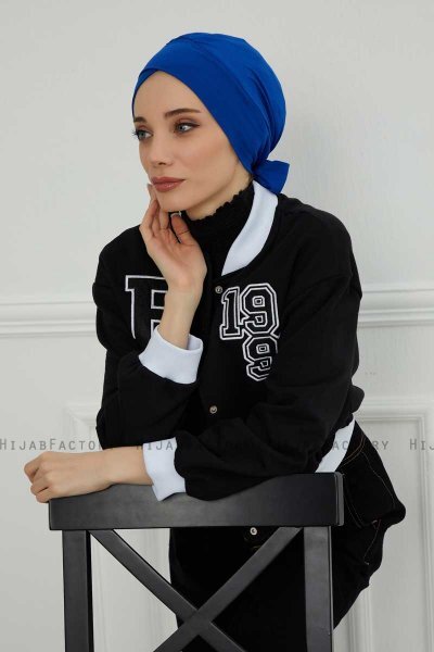 Ellie - Blauw Katoen Turban