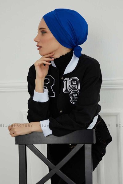 Ellie - Blauw Katoen Turban