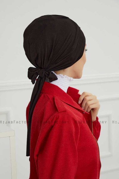 Ellie - Zwart Katoen Turban