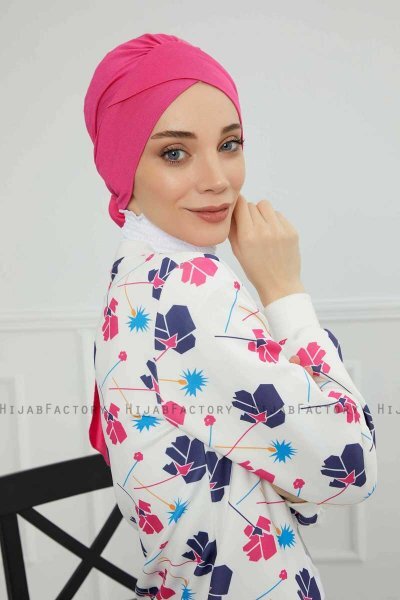 Ellie - Fuchsia Katoen Turban