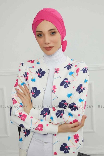 Ellie - Fuchsia Katoen Turban