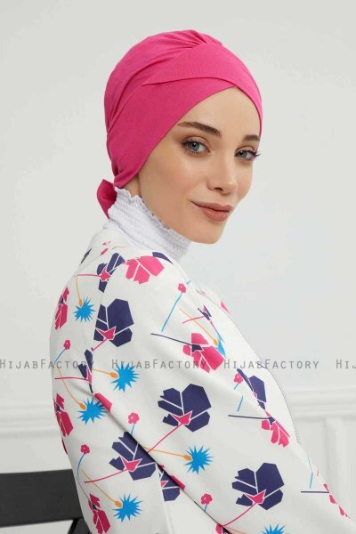Ellie - Fuchsia Katoen Turban