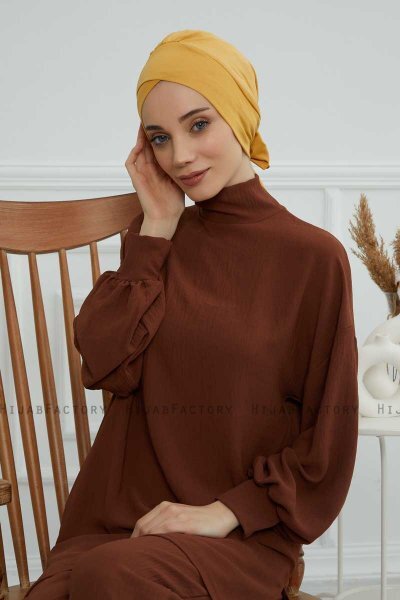 Ellie - Mosterd Katoen Turban