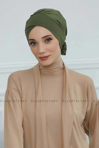 Ellie - Khaki Katoen Turban