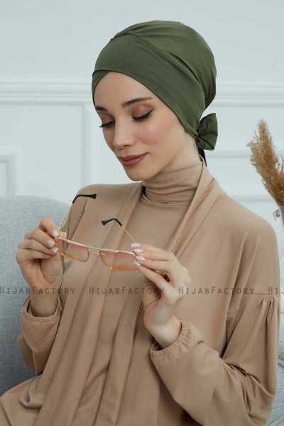 Ellie - Khaki Katoen Turban