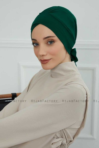 Ellie - Donkergroen Katoen Turban