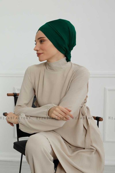 Ellie - Donkergroen Katoen Turban