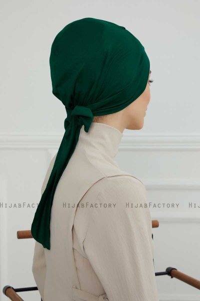 Ellie - Donkergroen Katoen Turban
