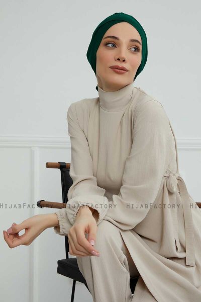 Ellie - Donkergroen Katoen Turban