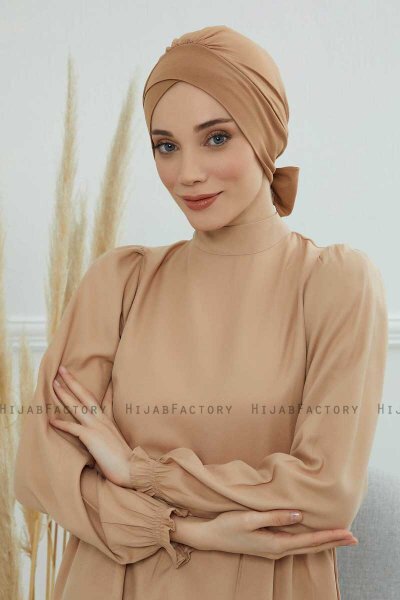 Ellie - Lichtbruin Katoen Turban